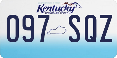 KY license plate 097SQZ