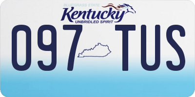 KY license plate 097TUS