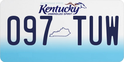 KY license plate 097TUW