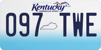 KY license plate 097TWE