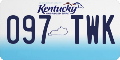 KY license plate 097TWK