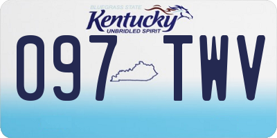 KY license plate 097TWV