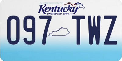 KY license plate 097TWZ
