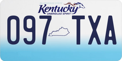 KY license plate 097TXA