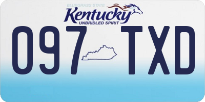 KY license plate 097TXD