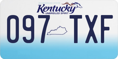 KY license plate 097TXF