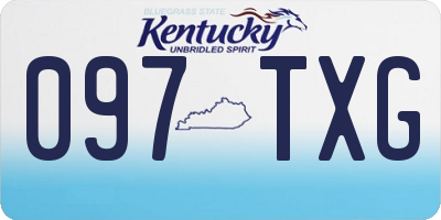 KY license plate 097TXG