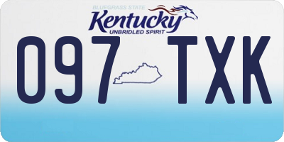 KY license plate 097TXK