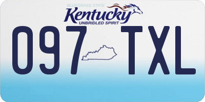 KY license plate 097TXL