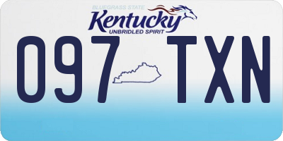 KY license plate 097TXN