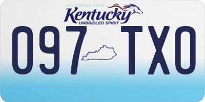 KY license plate 097TXO