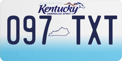 KY license plate 097TXT