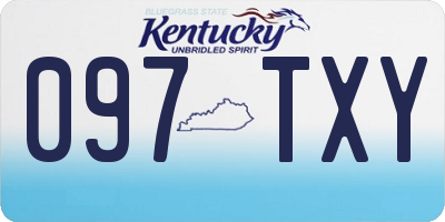 KY license plate 097TXY