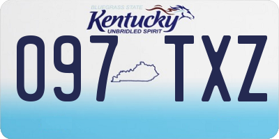 KY license plate 097TXZ