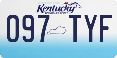 KY license plate 097TYF