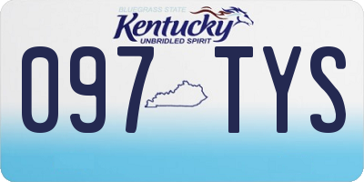 KY license plate 097TYS