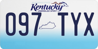 KY license plate 097TYX