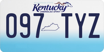 KY license plate 097TYZ