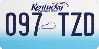 KY license plate 097TZD