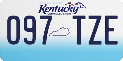 KY license plate 097TZE
