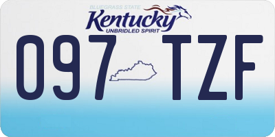 KY license plate 097TZF