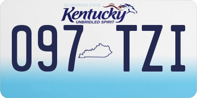KY license plate 097TZI