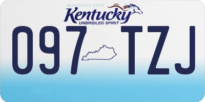 KY license plate 097TZJ