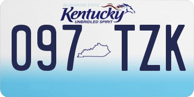 KY license plate 097TZK