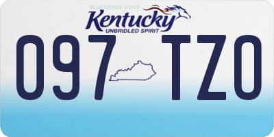 KY license plate 097TZO
