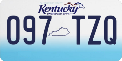KY license plate 097TZQ
