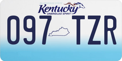 KY license plate 097TZR