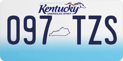 KY license plate 097TZS