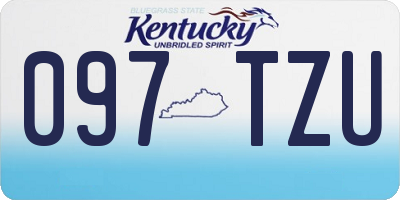 KY license plate 097TZU