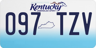 KY license plate 097TZV