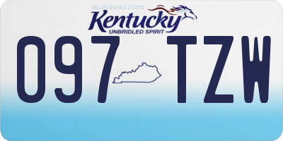 KY license plate 097TZW