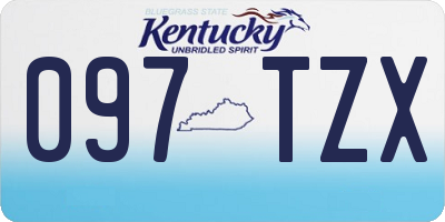 KY license plate 097TZX