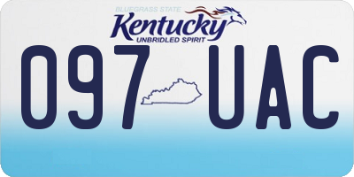 KY license plate 097UAC