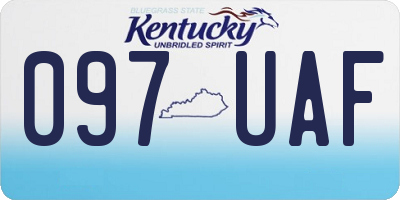 KY license plate 097UAF