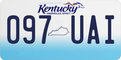 KY license plate 097UAI