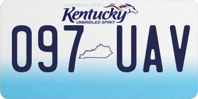 KY license plate 097UAV