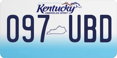 KY license plate 097UBD