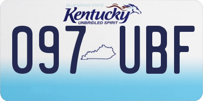 KY license plate 097UBF