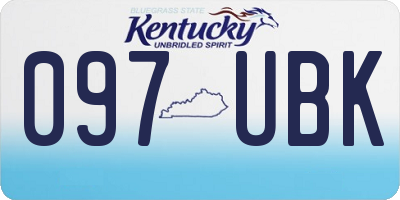 KY license plate 097UBK