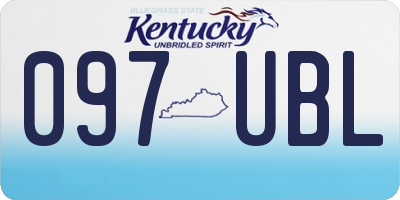 KY license plate 097UBL