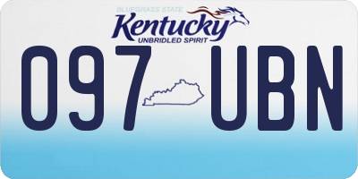 KY license plate 097UBN