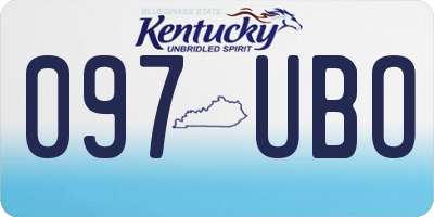 KY license plate 097UBO