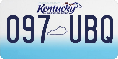 KY license plate 097UBQ