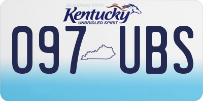 KY license plate 097UBS