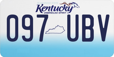KY license plate 097UBV
