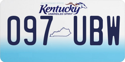 KY license plate 097UBW